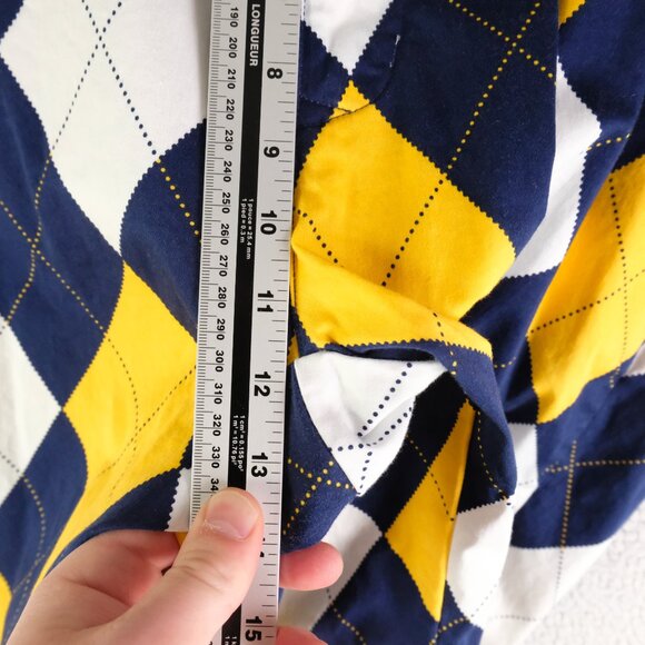 Loudmouth Shorts Mens 42 Blue Yellow Argyle Diamond Chino Cotton Golf Stretch - Picture 5 of 8
